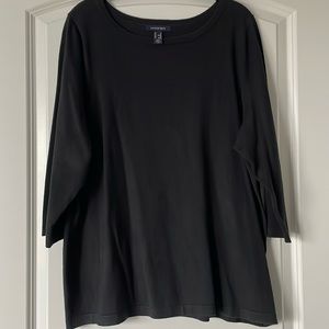 Lands’ End Black 3/4 Sleeve Sweater
